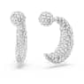 Luna csepp alakú fülbevaló, Hold, Fehér, Ródium bevonattal - Swarovski, 5666179