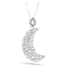 Luna pendant, Moon, White, Rhodium plated - Swarovski, 5666181