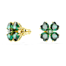 Idyllia ต่างหูเม็ดเดี่ยว, ใบโคลเวอร์, เขียว, เคลือบโทนสีทอง - Swarovski, 5666236