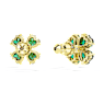 Idyllia ต่างหูเม็ดเดี่ยว, ใบโคลเวอร์, เขียว, เคลือบโทนสีทอง - Swarovski, 5666236
