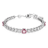 Pulsera Matrix Tennis, Tallas mixtas, Rosa, Baño de rodio - Swarovski, 5666421