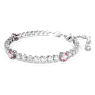 Pulsera Matrix Tennis, Tallas mixtas, Rosa, Baño de rodio - Swarovski, 5666421