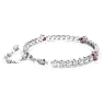 Matrix Tennis bracelet, Mixed cuts, Pink, Rhodium plated - Swarovski, 5666421