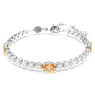 Matrix Tennis 手鏈, 混合式切割, 黃色, 鍍白金色 - Swarovski, 5666425
