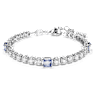 Matrix Tennis bracelet, Mixed cuts, Blue, Rhodium plated - Swarovski, 5666426