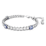 Matrix Tennis bracelet, Mixed cuts, Blue, Rhodium plated - Swarovski, 5666426