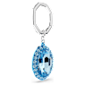 Key ring, Oval cut, Blue, Mixed metal finish - Swarovski, 5666644