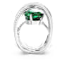 Hyperbola cocktail ring, Mixed cuts, Four bands, Green, Rhodium plated - Swarovski, 5666956