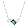 Mesmera จี้สร้อยคอ, ผสมผสานเหลี่ยมเจียระไนหลายหลายรูปแบบ, เขียว, เคลือบโรเดียม - Swarovski, 5668278