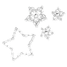 Joyas para el cuerpo, Conjunto (4), Estrella, Blanco - Swarovski, 5668446