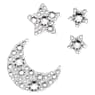 Body jewel, Set (4), Moon and star, White - Swarovski, 5668448