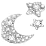 Body jewel, Set (4), Moon and star, White - Swarovski, 5668448