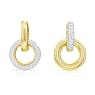 Dextera hoop earrings, Asymmetrical design, Interlocking loop, White, Gold-tone plated - Swarovski, 5668818