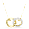 Dextera pendant, Interlocking loop, White, Gold-tone plated - Swarovski, 5668820