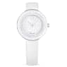 Crystalline Lustre 워치, 스위스 메이드, 레더 스트랩, 화이트, 스테인리스 스틸 - Swarovski, 5668887