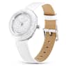 Crystalline Lustre watch, Swiss Made, Leather strap, White, Stainless steel - Swarovski, 5668887