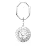 Key ring, Round cut, White, Rhodium plated - Swarovski, 5669119