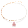 Teddy medál, Kristálygyöngy, Medve, Rózsaszín, Rózsaarany-tónusú bevonattal - Swarovski, 5669166
