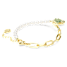 Teddy bracelet, Crystal pearl, Bear, Green, Gold-tone plated - Swarovski, 5669167