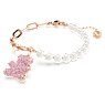 Teddy bracelet, Crystal pearl, Bear, Pink, Rose gold-tone plated - Swarovski, 5669169