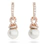 Originally drop earrings, Crystal pearl, White, Rose gold-tone plated - Swarovski, 5669524
