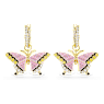 Idyllia drop earrings, Butterfly, Multicolored, Gold-tone plated - Swarovski, 5670055