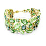Gema bracelet, Mixed cuts, Green, Gold-tone plated - Swarovski, 5670091