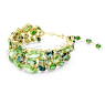 Gema bracelet, Mixed cuts, Green, Gold-tone plated - Swarovski, 5670091
