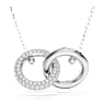 Pendentif Dextera, Boucle entrelacée, Blanc, Métal rhodié - Swarovski, 5670251