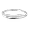 Dextera bangle, Magnetic closure, White, Rhodium plated - Swarovski, 5670252