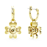 Idyllia ต่างหูทรงหยดน้ำ, ใบโคลเวอร์, เขียว, เคลือบโทนสีทอง - Swarovski, 5670664