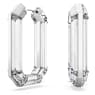 Lucent hoop earrings, Statement, Octagon shape, White - Swarovski, 5671087