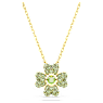 Pendentif Idyllia, Trèfle à quatre feuilles, Vert, Placage de ton or - Swarovski, 5671144
