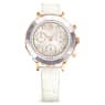 Relógio Octea Chrono, Fabrico suíço, Pulseira de couro, Branco, Acabamento em rosa dourado - Swarovski, 5671150