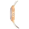 Octea Chrono watch, Swiss Made, Leather strap, White, Rose gold-tone finish - Swarovski, 5671150
