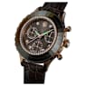 Octea Chrono watch, Swiss Made, Leather strap, Gray, Rose gold-tone finish - Swarovski, 5671153