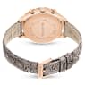 Octea Chrono watch, Swiss Made, Leather strap, Gray, Rose gold-tone finish - Swarovski, 5671153