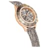 Octea Chrono watch, Swiss Made, Leather strap, Gray, Rose gold-tone finish - Swarovski, 5671153