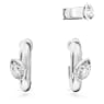 Imber hoop earrings with ear cuff, Set (3), Pear cut, White, Rhodium plated - Swarovski, 5671192