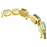 Bracelete Tennis Millenia, Lapidação octogonal, Gradiente de cor, Verde, Lacado a dourado - Swarovski, 5671258