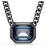 Imber pendant, Octagon cut, Blue, Ruthenium plated - Swarovski, 5671582