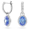 Constella drop earrings, Oval cut, Blue, Rhodium plated - Swarovski, 5671817