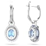 Constella drop earrings, Oval cut, Blue, Rhodium plated - Swarovski, 5671817
