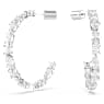 Mesmera hoop earrings, Mixed cuts, White, Rhodium plated - Swarovski, 5672834