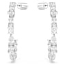 Mesmera hoop earrings, Mixed cuts, White, Rhodium plated - Swarovski, 5672834