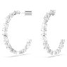 Mesmera 후프 이어링, 믹스 컷, 화이트, 로듐 플래팅 - Swarovski, 5672834