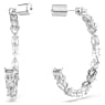 Mesmera hoop earrings, Mixed cuts, White, Rhodium plated - Swarovski, 5672834