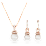Σετ Originally, Crystal pearl, Λευκό, Επιμετάλλωση σε ροζ χρυσαφί τόνο - Swarovski, 5672835