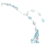 Gema necklace, Mixed cuts, Blue, Rhodium plated - Swarovski, 5672879