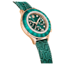 Octea Chrono 手錶, 瑞士製造, 真皮錶帶, 綠色, 玫瑰金色潤飾 - Swarovski, 5672931